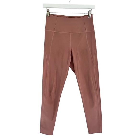 Girlfriend Collective Sporty Compression 7/8‎ Leggings Pink Brown Size Small - Picture 1 of 8